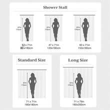 1件装轻便浴帘衬里，带挂钩，塑料叶子图案防水浴室浴帘衬里，浴缸装饰浴帘 - 黑與白 - 查看 3