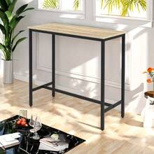 100cm Industrial-Grade Rectangular Steel Bar Counter Dining Table, Adjustable Lever & Footpads, Suitable For Breakfast, Kitchen, And Bar High-Table Dining Experience, Walnut Brown/Rustic Brown - Walnut Brown - View 6