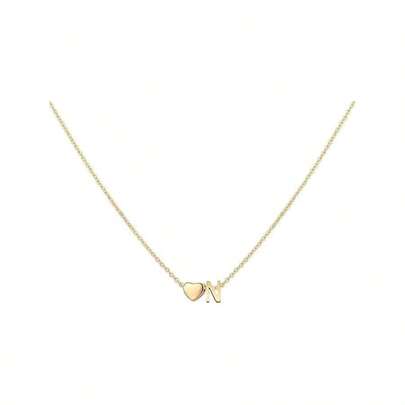 Necklace,Tiny Heart Letter Necklace Personalized Monogram Name Necklace For Women