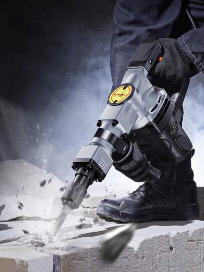 Demolition Jack Hammer, 1400W Electric Jackhammer Heavy Duty, 2900 BPM Concrete Breaker, 2pcs Chisels Bits Chipping With Case, Gloves Black