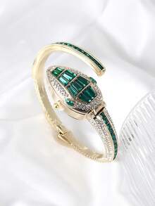 New Creative Cobra Full Rhinestone Open Bracelet Watch European And American Fashion Personalized Women's Bracelet Watch