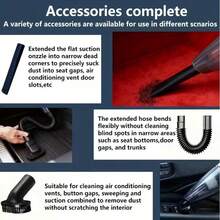 Aspiradora portátil mini para coches de mano: fácil de usar y potente, ideal para limpiar coches particulares, limpieza doméstica, así como pelaje de mascotas y desechos. Aspiradora portátil de 12V, aspiradora para coches potente con 8000PA, bajo ruido, incluye cinco accesorios. Aspiradora inalámbrica portátil para coches, solución de limpieza rápida, diseño anti-pelaje, compacta y pequeña, mango ergonómico, construcción duradera, rendimiento fiable, aspiración fuerte, esencial para viajes, exclusiva para propietarios de coches. - Negro - Ver 7