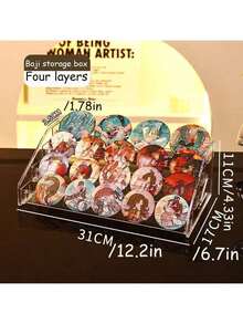 1 pieza Soporte para exhibición de tarjetas, Soporte vertical acrílico para tarjetas de felicitación, Estante acrílico transparente multicapa adecuado para tarjetas calificadas por PSA, tarjetas de béisbol y exhibiciones de tarjetas postales y pegatinas - transparente - Ver 9