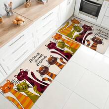 1件装柔软毛绒猫咪图案浴室地垫，防滑地毯，厨房装饰，玄关地垫，家居装饰，缓解疲劳，经典奢华设计 - 彩色 - 查看 6