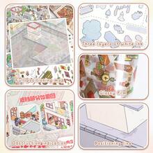Naklejki 3D z miniaturowymi scenami, naklejki 3D stereoskopowe z mikrokrajobrazami małych domków, naklejki DIY do samodzielnego wykonania dla dorosłych, naklejki na zabawki, scrapbooking, odpowiednie do dekoracji słupków, naklejki DIY, na Boże Narodzenie, prezenty dla przyjaciół, artykuły do scrapbookingu, zabawne naklejki, naklejki na laptopa, naklejki na telefon Kindle - Wielokolorowe - Zobacz 10