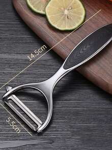 1 件装重型不锈钢蔬菜切碎削皮器 - 多功能工具，握感舒适，使用轻松，是准备水果/沙拉/薯片/香草的理想之选，小巧设计适合小型厨房、旅行包和露营装备，经久耐用且易于维护的厨房小工具