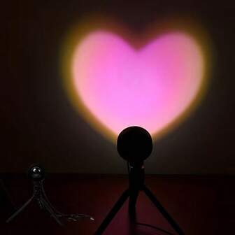 1pc Romantic Heart-Shaped Night Light, Soft Glow Bedroom Sleep Lamp, Projection Atmosphere Light