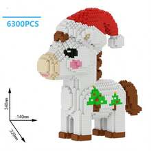 8000片幸运袋招财马积木拼图装饰品，DIY装饰，家居装饰，适合14岁以上人群的节日礼物，ABS材质，是圣诞节和万圣节的理想礼物，节日装饰，圣诞装饰，营造节日氛围，装饰展示，创意设计，经久耐用，大型结构，组装套件，收藏展示，游戏玩家