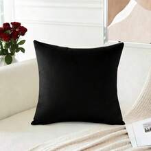 1 件/2 件黑色天鹅绒纯色装饰枕套(不含枕芯),方形靠垫套,节日家居装饰枕头,柔软舒适的面料,现代沙发、卧室、宿舍装饰 - 黑色 - 查看 10