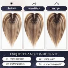 3.5x4 女士手工绑带蕾丝底座真人发饰，12 英寸真发 - 流行色(其他顏色) - 查看 5