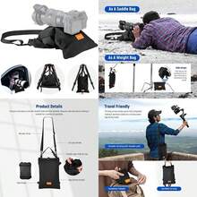 NEEWER Bolsa de Arena para Fotografía de Mano Plegable de 15,5" x 9,4", Correa para Hombro, Saco de Poliéster Resistente, Puf, para Soporte de Lente de Cámara y Soportes de Luz(default) - Multicolor - Ver 1