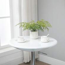 HOMCOM Modern Dining Table, Height Adjustable, Metal With White ABS Coating, Ø61 X 76-97 For Kitchen And Living Room - 1 - View 8