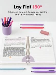 BUBU 1本2026年计划本，附赠贴纸，A5简约每日计划本，设计简洁，100页，经久耐用，适合个人使用、预算规划、返校用品、办公用品，是送给男士的完美礼物，也是圣诞袜填充物。 - 彩色 - 查看 3