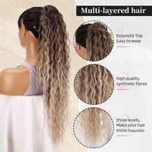 Synthetic Ultra-Long Curly Gradient Ponytail Wig. Easy To Wear. Suitable For Various Occasions Such As Christmas. - Multicolor - View 3