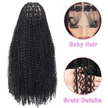 Full Lace Synthetic Braiding Wigs Square Box Braided HD Lace Wigs Handmade Knotless Braids Wig With Baby Hair Middle-Parted Sleek Wig For Women - Multicolor - View 7