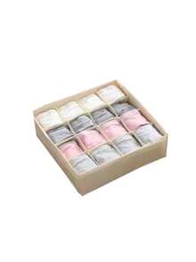 1 Pezzo Organizer Per Cassetti Per Calze, Organizer Per Biancheria Intima, Organizer Pieghevole Con 24 Griglie Per Armadio, Scatole Di Stoccaggio Per Biancheria Intima Per Riporre Calze, Fazzoletti, Cravatte, Cinture,Utilizzato Ampiamente In Camera Da Letto, Bagno, Ufficio, Armadio, Guardaroba, Cassetti, Sotto Il Letto, Canottiere, Scrivania, Scaffale Come Organizer Contenitori Di Stoccaggio - Grigio Chiaro - Visualizzare 20