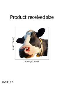 1张创意个性窗贴，PVC自粘塑料动物贴纸，彩绘奶牛和马头图案，不规则形状，适用于玻璃门窗装饰，可用于家居背景墙和美化，家居墙面装饰 - 彩色 - 查看 13