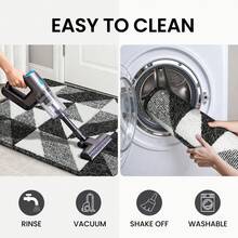 Sour Lemon Waterproof All-Season Door Mat, Low Profile Front Door Mat, Easy Clean Patio Mat, Dirt Trapping Door Mat Outside Entrance, Non-Slip Door Mat Indoor Entrance, Patio, Porch, Stain And Fade Resistant - 黑灰色 - 查看 9