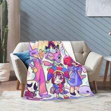 A-Amazing D-Digital Anime Circus Cozy Super Soft Flannel Blanket, Funny Game Theme Warm Throw Blanket For Living Room, Home Decor - 彩色 - 查看 5