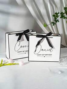 Personalisierte Geschenktüten für Geburtstagsfeiern, Geschenktüten für Mütter, Geschenktüten zum 40. Geburtstag, Geschenktüten zum 21. Geburtstag, Geschenktüten zum 30. Geburtstag, personalisierte Geschenktüten, multifunktional, dekorativ, wiederverwendbar, exquisit, modisch, hochwertig, farbig, modern, stilsicher, individualisierbar, personalisiert, einzigartig, ideales Geschenk für ihn, gemütliche Atmosphäre, Herbstliche Erfrischung für Zuhause, harmonisches Zuhause - Verschiedenfarbig - Übersicht 6