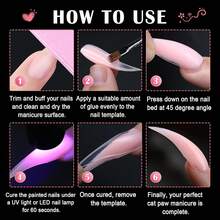 Halloween Cat Claw Medium Curved Stiletto Nail Dual Forms For Poly Gel Extension, Cat Claw Nail Tips Full Cover Eagle Claw Press On Nails For Nail Art Design Salon DIY(2 ,280Pcs,14 Sizes) - 中等的 - 查看 5