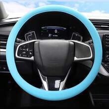 Silicone Steering Wheel Cover, Unisex, Fashionable, Sweat-Absorbent, Anti-Slip, Universal Fit, Thin & Soft, Suitable For All Seasons