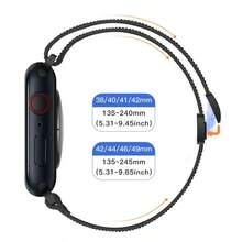 Pulseira Tecelagem nylon com Fecho irmã Compativel para Apple watch 11 10 46mm 42mm serie 11 10 9 8 7 5 6 4 3 Se 38/40/41/42/44/45 - Multicolorido - Visão 4