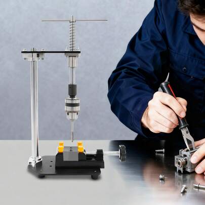 LianDu-US Manual Tapping Machine, Precision Hand Tapper, Vertical Tapping Tool With 6 Taps, 1 Vise And 1 Chuck Wrench For Tapping Aluminum Alloys, Stainless Steel, Mold Steel,, 6.3*4.72*10.04in
