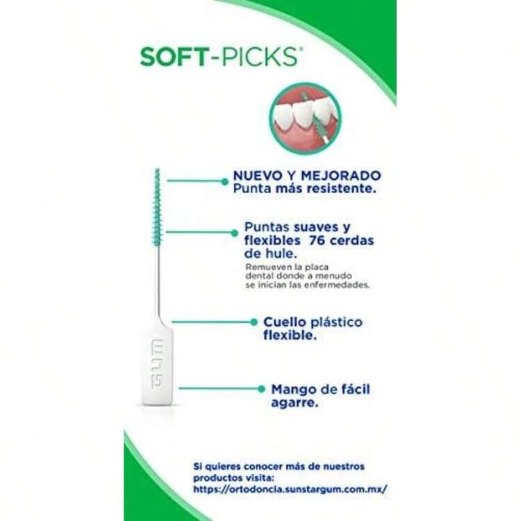 GUM Kit de Cuidado Bucal para Ortodoncia & Soft-Picks Original, Cepillos Interdentales (80 piezas)(default) - Multicolor - Añade 6