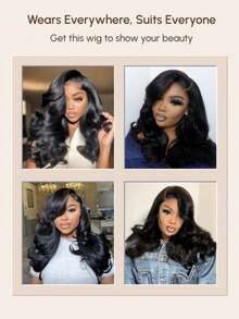 100% Human Hair Wig, No Slippage, Feathered Layered Left Side Part, 200% Density, BOB Style Wig, With Secure Silicone Strips And Adjustable Drawstring, Pre-Thickened Layers, Pre-Trimmed, Pre-Bleached, Pre-Plucked, Natural Black Color, 7"X5" Lace Front, No Tangling, Fits All Head Sizes, Transparent Lace Can Be Dyed, Unice Hair - SNatural - View 5