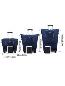 可折叠拉杆旅行包，大容量，时尚宽敞，适合女性，简约时尚，可拆卸轮子和拉杆，周末旅行包，过夜包，行李包，便携包，拉杆包，短途商务旅行包，牛津布孕妇旅行包，适合旅行、度假、返校、旅游、宿舍、大学生、高中生