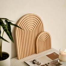 1/2 件彩虹形木质砧板，波西米亚风格木质托盘，家居厨房装饰拼盘 - 彩色 - 查看 5