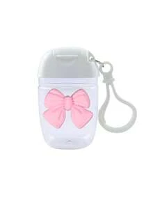 3件套 - 粉色（30毫升）透明酒精喷雾瓶、粉色蝴蝶结洗手液瓶、旅行挂钩钥匙扣、带3D蝴蝶结设计的粉色翻盖洗手液/香水瓶 - 彩色 - 查看 13