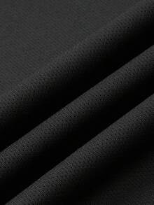 Men Summer Short Sleeve Casual T-Shirt With Round Neck Muscle Workout T Shirt Boyfriend Style Casual Wear For Spring/Fall Outdoor Sporty Clothes Gym Bodybuilding Top - Black - View 7