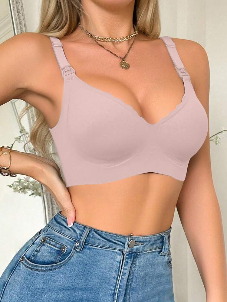 2件装孕妇及产后哺乳文胸，无钢圈提拉前开式防下垂文胸 - 彩色 - 查看 4