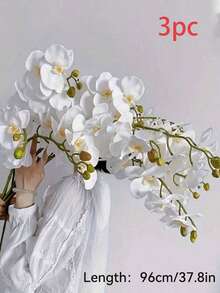 1/3/6/10 Pcs Artificial Orchid Branches, 9 Pcs Large Realistic Phalaenopsis Orchid Branches, Classic Style Artificial Orchid Decor, Decorative Silk Orchid Flowers, Artificial Flower Branches, Suitable For Living Room Home Decor, Valentine's Day Decor, Mother's Day Decor, Spring Decor, Gift For Women, Hotel And Wedding Floral Arrangement, Wedding