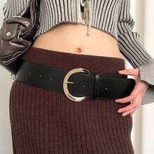 Hot Girl Wide Waist Belt Women's New Retro High-End Fashion Short Skirt Accessory Belt Brown - 常規款 - 查看 6