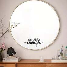 1 szt. Naklejka na lustro z czarnego PVC, Jesteś wystarczający, pozytywna sugestia, zachęcająca naklejka z hasłem, odpowiednia do łazienki, toaletki, garderoby, dekoracji salonu