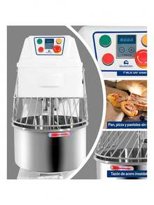Batidora Industrial, Maquina Amasadora Industrial para Repostería, Panaderías, de 20 Litros/8 kg, Acero Inoxidable, Reja Protectora, (110V/60HZ). Bluelander - Blanco - Ver 3
