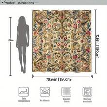 1 Piece Vintage Floral Tapestry Shower Curtain - Baroque/Rococo Style Design, Pink, Blue, Green, Gold Exquisite Floral And Leaf Patterns - 70.86x 70.86inch , Machine Washable Bathroom Decoration Includes , Elegant Shower Curtain, Luxurious Texture - 彩色 - 查看 4