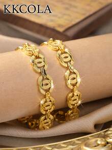 KKCOLA 1件时尚汽车花朵手链饰品，派对/节日礼物，日常佩戴饰品，适合送给爱人、妈妈、女儿 - 金黃色 - 查看 3