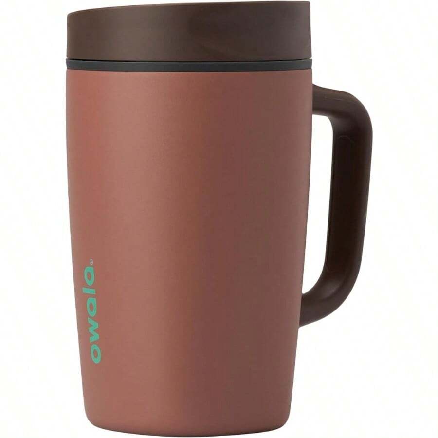 XZGB SmoothSip Slider Stainless Steel Insulated Travel Mug With Handle 100% Leak Proof For Hot And Cold Drinks Travel Friendly With Sliding Lock Lid 12oz  Leak Proof Cozy Cocoa - CozyCocoa - Xem 1