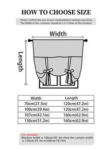 1 chiếc rèm cửa màu trơn, cản sáng tốt, có dây buộc, bảo vệ sự riêng tư, cách nhiệt, dây buộc điều chỉnh được, thiết kế kiểu túi luồn thanh treo, thích hợp cho phòng ngủ, phòng tắm, nhà bếp, phòng khách. - Nhiều màu - Xem 4