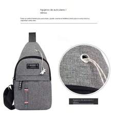 Bolso de pecho para hombre,bandolera,bolso pequeño y moderno para hombre,Tela Oxford,ideal para uso deportivo e informal. - Negro - Ver 4
