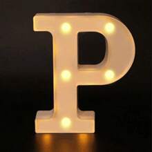 26 Letter LED Lights Luminous Number 0-9Lamp Wedding Birthday Christmas Decoration Decoration Night Light Party Bedroom 16CM Height (Without Battery) - White - View 39