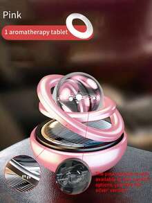 1pc Solar Powered Rotating Car Perfume Holder With 1 Piece Solid Cologne Fragrance Refill