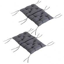 Outsunny 2-Piece Set Of Low Chair Cushions, Seat Cushion, Garden Pillow, Grey