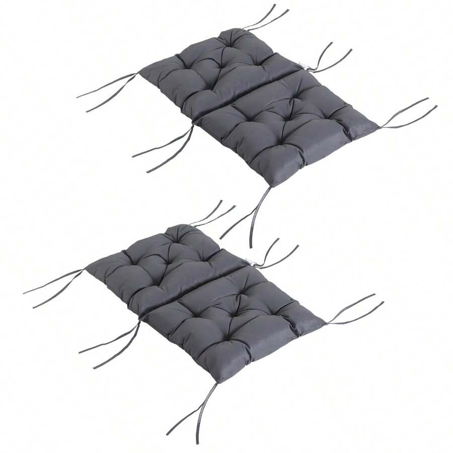 Outsunny 2-Piece Set Of Low Chair Cushions, Seat Cushion, Garden Pillow, Grey