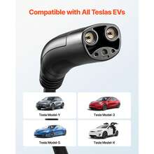 EV Charger Extension Cable For Te Sla, 48Amp 40 Ft Max 240V 11.52 KW With NACS Plug, EV Extension Cord For Level 1/2 Tesla Mobile/Wall Connector/Destination Charger, Model Y/X/3/S, Carrying Bag - Tesla Model 48A 40ft - View 2