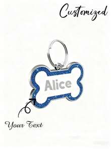 1 pieza Colgante de Placas de Identificación Personalizadas para Perros, Colgante de Identificación Personalizado para Gatos, Perros, Cachorros y Mascotas, Etiqueta de Collar Colgante, Accesorios para Mascotas, Colgante con Hueso y Brillo, Regalo Perfecto para la Decoración Navideña de tu Mascota, Elegante, Contratado, Lindo, Adorable, de Moda, Colorido y Único